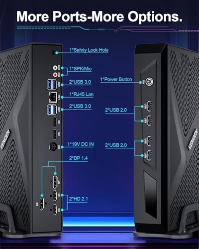 Mini Gaming PC 8k RTX3050 (6G GDDR6), Core i7 13700H 14C/20T Micro PC Gaming Computer Win11 Pro, 2x HD + 2x DP Quad Display, WiFi 6, BT5.2, 13Th Mini PC i7 64GB DDR4 512GB NVME SSD - PC Desktop - Immagine 2