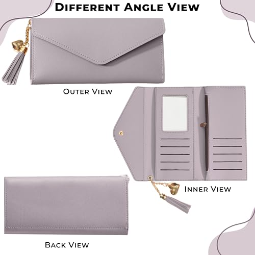 Image of Kraptick Women's Wallet -Stylish and Compact Purse Clutch Wallet for Women, Stylish Card Coin Holder, Debit Card Holder, Money Organizer and Travel Wallet with 13 Slots (Light Purple)