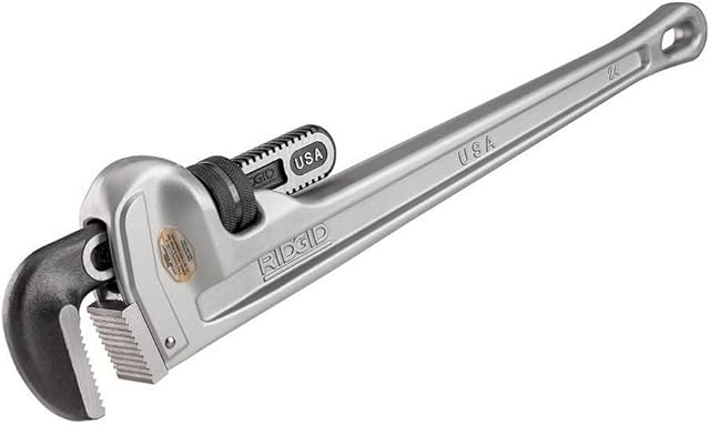 RIDGID 31105 Model 824 Aluminium Straight Pipe Wrench,Plumbing Wrench,Grey, 24-inch