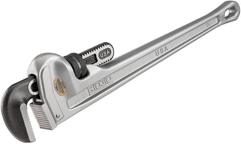 31105 Llave de tubo recto de aluminio modelo 824, llave para fontanería de 24 pulgadas, gris