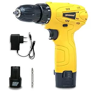 TOMAHAWK? T7386 12V Cordless Screwdriver and Drill Machine - Compact, Lightweight, Powerful - 1350 RPM - Reversible switch Multi-Torque Clutch, 10mm Keyless Chuck - 1 x1.5Ah Battery