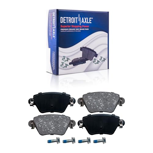 Image of Detroit Axle - Rear Brake Pads for 2002 2003 2004 2005 Jaguar X-Type Ceramic Brake Pads w /Hardware Replacement