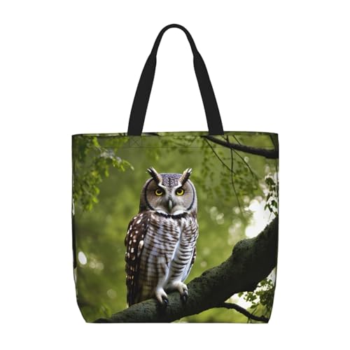 Sac fourre-tout à fermeture éclair grand volume noir style hiboux pour ranger tout son quotidien