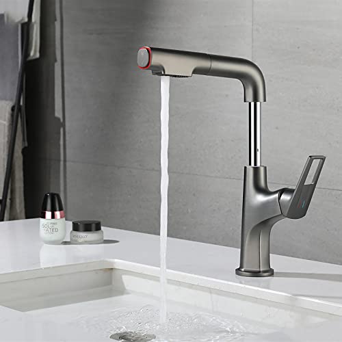 Robinet de lavabo extractible 2 modes d'eau avec mitigeur mécanique de précision - 5