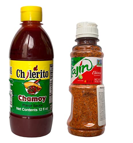 TLT FOODS Pack Salsa Chamoy Chilerito 355ml + Tajín En Polvo Clásico Mezcla De Chiles, Lima y Sal 