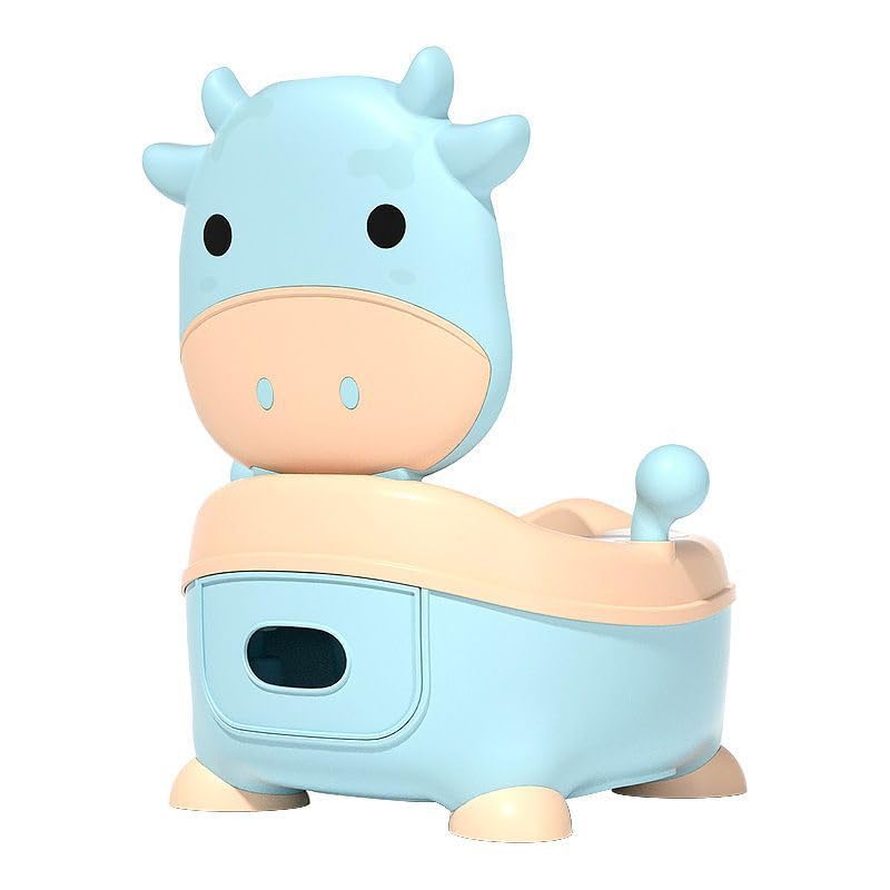 Vasino WC Vasini per bambini da 1 a 6 anni, per bambini e bambine, con dinosauro, per bambini da 1 a 6 anni, con coperchio posteriore (blu)