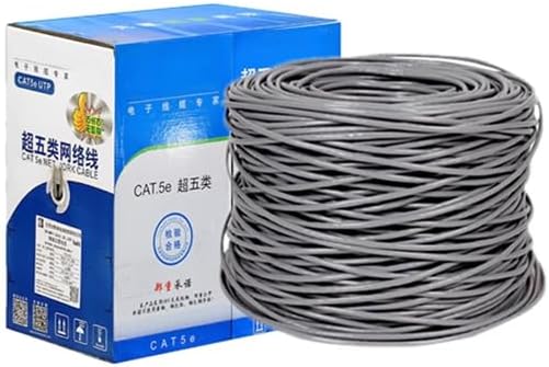 Super Category 5 Single Screen Network Cable High-Speed Oxygen-Free Copper Network Cable for Broadband Project Home Use 0.5 Flat Foot Transmission 100Mbps Length ：300m