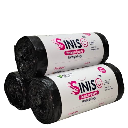 Image of Brand - Leak Proof Eco-Friendly Garbage bags | Small 17x19 inches|30 bags x 3 Roll-90 bags| For Dry & Wet Waste | Black (3)