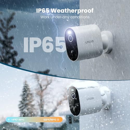 Image of litokam Security Cameras Wireless Outdoor, 2K Battery Powered Outdoor Camera Wireless with Full Color Night Vision, PIR Motion Detection, 2.4G WiFi Home Indoor Camera with IP65 Waterproof, 2-Way Talk