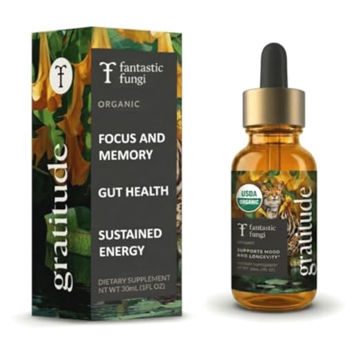 Fantastic Fungi Mushroom Extract with Lions Mane Turkey Tail Cordyceps Reishi Chaga Shiitake Maitake & Tremella - 8-in-1 Organic Complex Mushroom Supplement - Adaptogen Liquid Tincture 1 fl oz