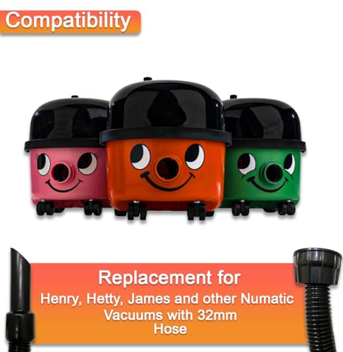 Replacement for Henry Hoover Hose 32mm Fitting, 2.5 Meter Hose Compatible with Numatic Henry Hoover Hetty James David Harry Basil Spare Long Vacuum Hose Parts Cleaning Adaptor Tool Vacuum Accessories. - Image 2