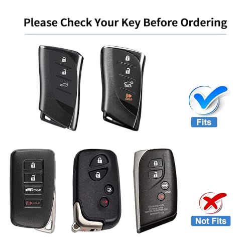 Image of T-carbon Real Glass Fiber Key Fob Cover Compatible with Lexus Key Fob Protector Fits for Lexus GX, LC, LS, RZ RX ES NX UX Key Case,Blue