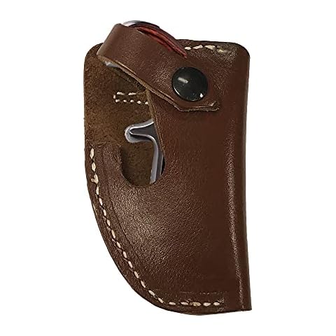 BLUE STONE SAFETY Leather Derringer Belt Slide Holster Accommodates North American Arms .22 LR Revolver Derringer Holster| OWB Derringer Holster for NAA .22 Long Rifle Revolver Derringer,Mahogany Cover