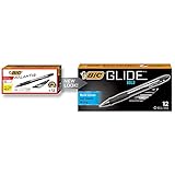 BIC Atlantis Velocity Bold Retractable Ball Pen, Bold Point (1.6mm), Black, 12-Count, For a Super-Smooth Writing Experience