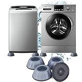 【Fácil de instalar】:No se requieren herramientas ni adhesivos sucios. Simplemente levante cada esquina de la máquina y deslice la almohadillas para pies de lavadora en su lugar.