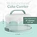 Cake Carrier with lid and Handle - Multipurpose Cake Stand with Lid for 10” Cake, Pie, Cupcakes - Cake Holder & Lid, Plastic Cake Container, Round Cake Cover for Transport & Storage (Seafoam Green)