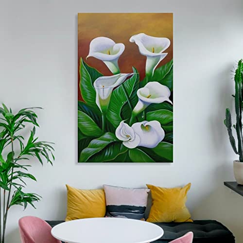 Room Decor Poster Floral Plant Calla Lily Canvas Painting Art Wall Art Paintings Canvas Wall Decor Home Decor Living Room Decor Aesthetic 24X36Inch(60X90Cm) Frame-Style #TOP5