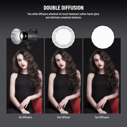 NEEWER 35.4\"/90cm Parabolic Softbox Bowens Mount, Quick Release with Diffusers/Grid/Bag for Video Continuous Lighting CB60 CB200B MS60 MS150B Q4 Compatible with Godox Amaran 100x Aputure 600d, NS90P