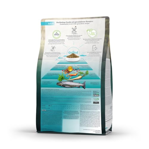 Goood Adult Nachhaltige Forelle – Trockenfutter, Hundefutter – getreidefrei, für Haut und Fell, mit hochwertigen Proteinen – für ausgewachsene Hunde – 10kg