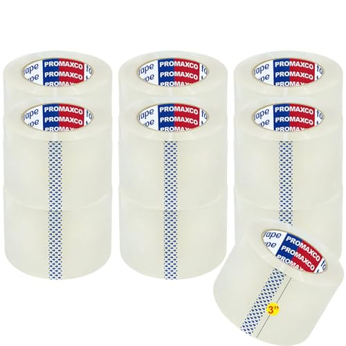 3&#34; Heavy Duty Packing Tape, 12 Rolls, Clear, 3&#34;...