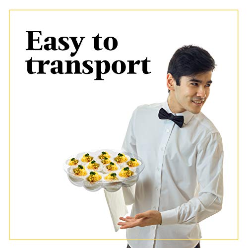 [3Pk] Devil Egg Trays With Lid For Party | Deviled Egg Containers/Platter/Holder/Carrier With Lid | Party, Transport, Stack | Holds 9-12 Eggs | Disposable Reusable | Upper Midland #TOP5