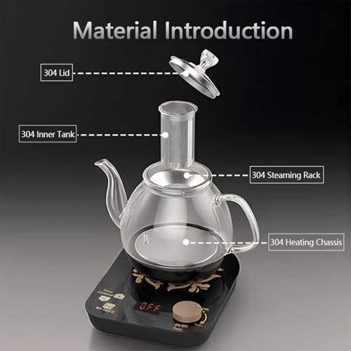 Tetera eléctrica multifuncional de vidrio 800ml miniatura 4