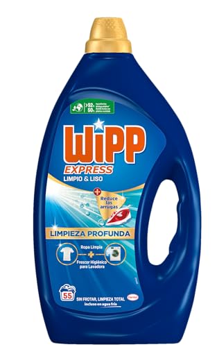 WIPP EXPRESS Detergente Líquido Limpio y Liso para lavadora (55 lavados), para una limpieza profunda