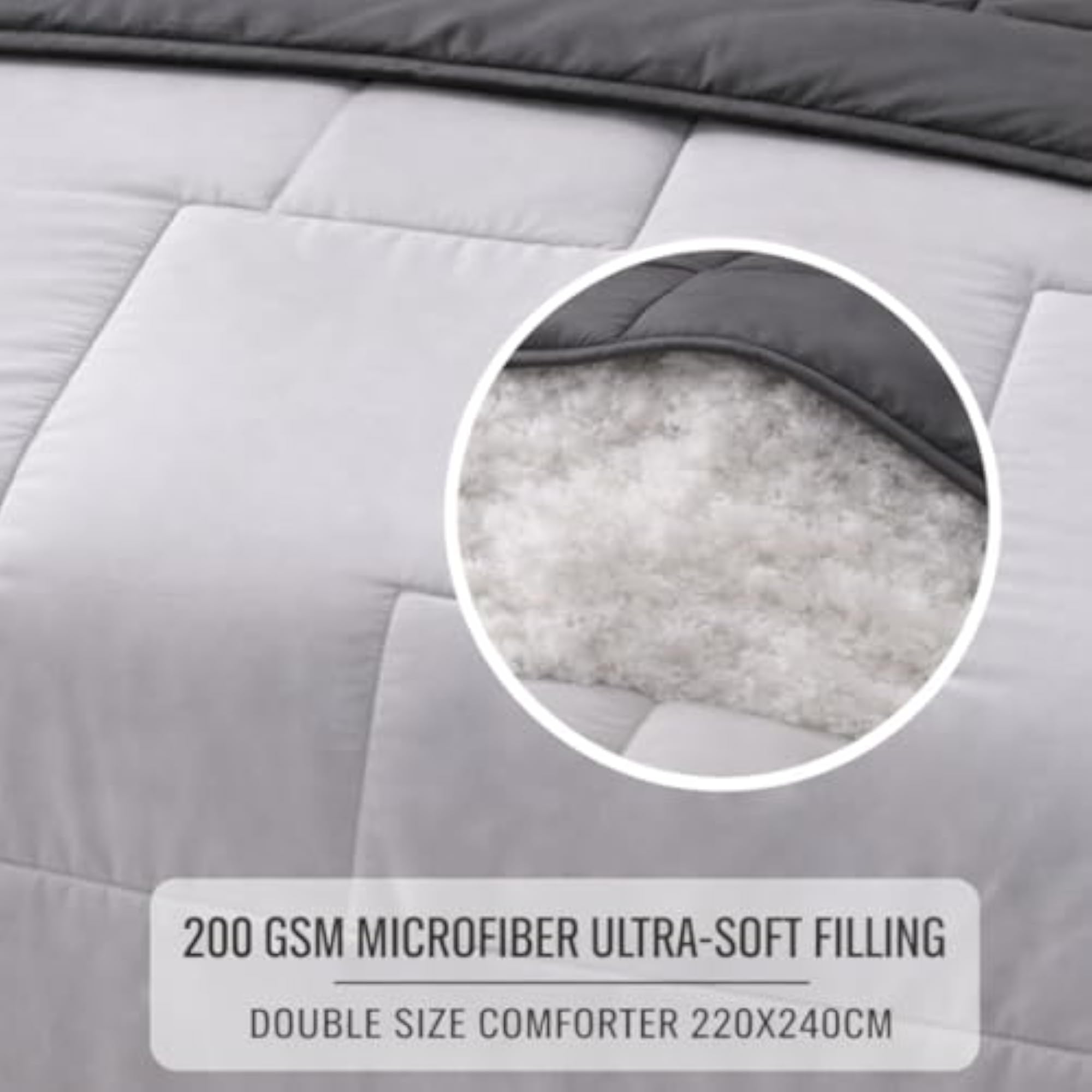 Double Size Reversible Comforter, Ultra Soft Microfiber