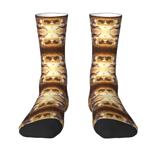 Tnnutp Calcetines vintage de moda estilo cowo con leche de dibujos animados calcetines suaves y cómodos, calcetines de regalo para mujeres y hombres, calcetines para correr, blanco, Talla única