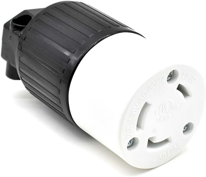 Superior Electric YGA017F Twist Lock Electrical Receptacle 3 Wire, 30 Amps, 250V, Nema L6-30R, Black