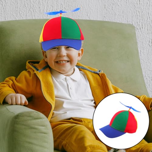 PRETYZOOM Detachable Bamboo Adult Propeller Hat Adorable Summer Baseball Cap with Blue Brim for Child to Adult School Girl Boy4