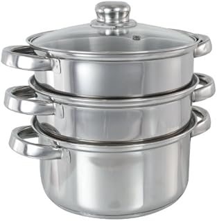 Buckingham Three Tier Steamer Set with Glass Lid 20 cm