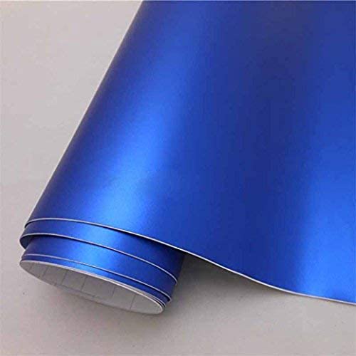 Image of Elton Blue Matte Adhesive Decorative Vinyl Shelf Liner Decorative Self Adhesive Vinyl Sheet for Table top,Furniture, Almirah and Other DIY, Renovation Projects 24 X 96 Inches