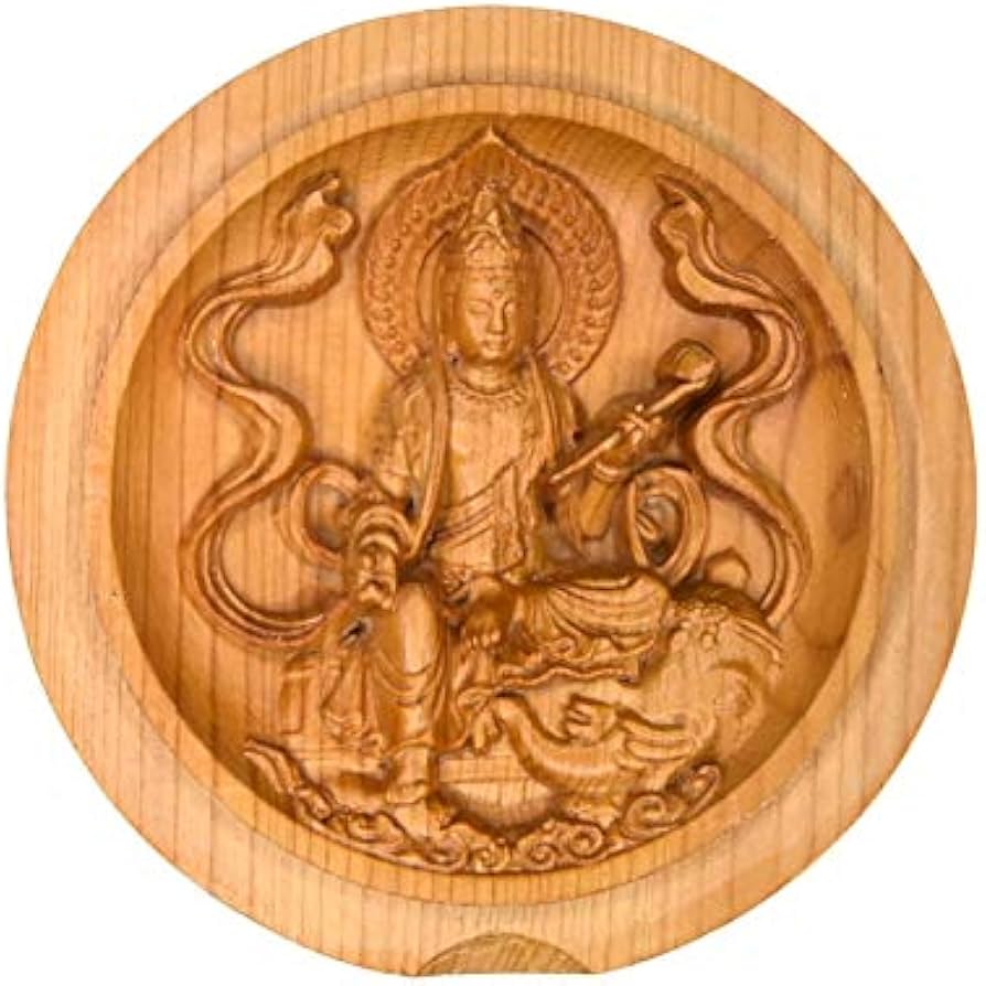 香合仏？ 古美術 仏教美術 古道具 アンティーク 木彫仏像 蓮型懐中仏/香合仏 【大日如来】 干支お守り本尊・未年/申年