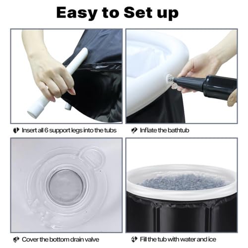 Reevive 370L Portable Ice Bath Cold Plunge Tub with Dome Lid & Cloud Pillow, Dual Valves for Chiller/Filter, Outdoor Recovery Tub with Cover for Athletes & Home Use - Image 3