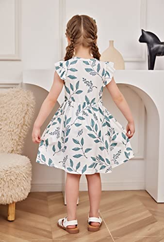 PATPAT Toddler & Baby Girl Dresses: Unicorn Print, Ruffle Sleeve, Dinosaur Skirt for Kids,18-24 Months to 5-6 Years2