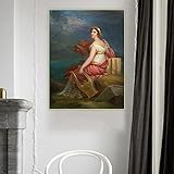  Impressions sur toile François Gerard《Corinna avec sa harpe sur le cap Misenus》Toile peinture à l\'huile photo mur décoration de la maison 30x45cm sans cadre