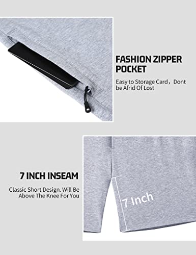 Pioneer Camp Sweat Shorts For Men 7" Inseam Cotton Athletic Casual Shorts With 4 Pockets For Gym Workout Lounge Summer Shorts #TOP3