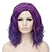 Produktbild ATAYOU® Kurze Lockige Ombre Synthetische Cosplay Bob Perücken Für Frauen Kostüm Mit 1 Frei Wig Cap (Lila bis Blau Ombre)