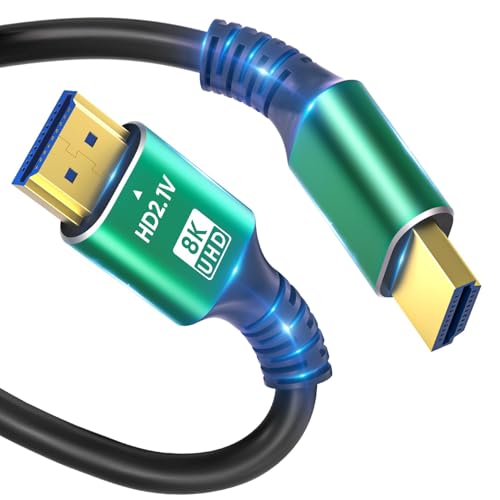 Image of 8K HDMI Cable 48Gbps Ultra High Speed 2.1 HDMI Cable Cord-4K@120Hz 8K@60Hz, DTS:X, HDCP 2.2 & 2.3, HDR 10 Compatible with Roku TV /PS5 /HDTV /Blu-ray (1.5 meter)