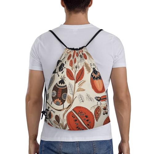 Drawstring Bag Lightweight Small Gym Bag for Women Cartoon Ladybug Soccer Backpack for Sports Travel2