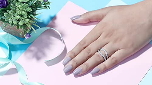 Dazzlingrock Collection Cubic Zirconia Wedding Band Enhancer Guard Ring For Women (1.00 Ctw, Color White, Clarity Clean) In 925 Sterling Silver Size 7 #TOP1