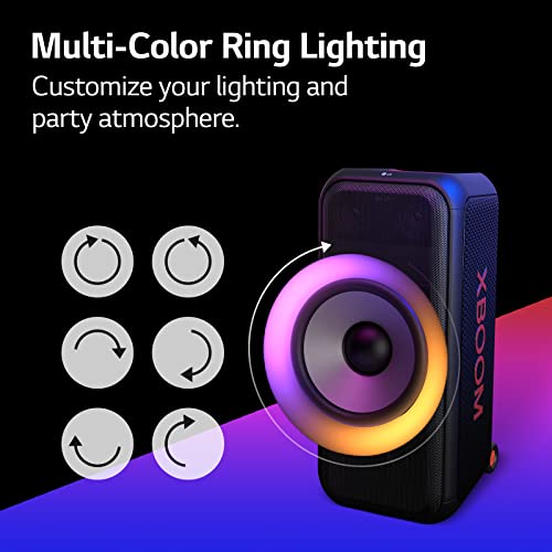 Lg Xboom Xl7 Portable Tower Speaker With 250W Of Power And Pixel Led Lighting With Up To 20 Hrs Of Battery Life,Black #TOP5