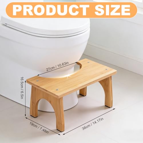 NAVESO Toilettenhocker Erwachsene Kinder Holz, Squatty Potty, Kackhocker, Rutschfester Klohocker, Hocker Toilette Holz für Erwachsene Kinder Bekämpft Verstopfung Blähungen, Hohe Tragfähigkeit