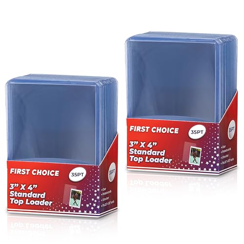 (50) Top Loaders for Cards 3x4 35PT Premium Standard Size Protector, Clear Card Holder Card Sleeves Protection for Pokemon Cards, Baseball Cards, Football Cards, Sports Cards, and Hockey Cards