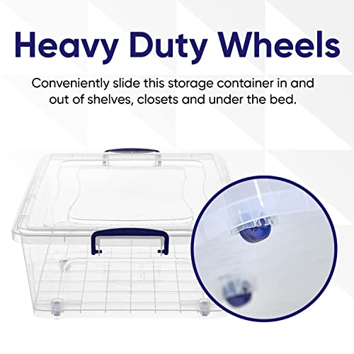 Image of Superio Storage Bins with Lids, Clear Plastic Containers for Organizing, Stackable Totes, BPA Free, Odor Free, Organizer Boxes for Home, and Dorm (4 Pack, 42 Quart)