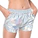 MAKARTHY Women's Metallic Shorts Rave Sparkly Hot Outfit Shiny Short Pants