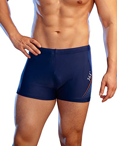 361Â° Jammers Swimsuit for Men, Square Leg Swimming Briefs-Chlorine Resistant Racing Training,Black 2, XXL (Blue, XL(W32''-34''))