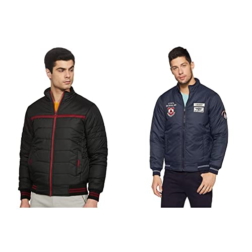 Image of Qube By Fort Collins Men's Nylon Jacket (1282 SMU Black XL) and Fort Collins Men's Nylon Jacket (430180 SMU Blue XL)
