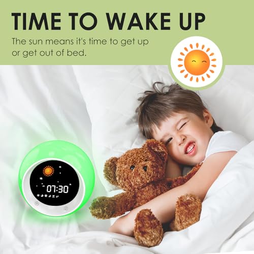 image for I·CODE Time to Wake Alarm Clock for Kids, Children's Sleep Trainer, K